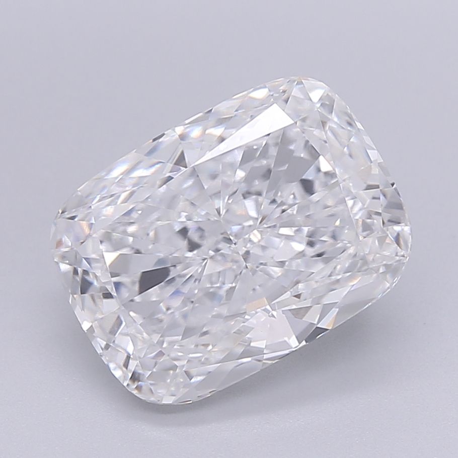 4.39 Carat Cushion Lab Diamond with  Cut Diamond in 14KT  view 1
