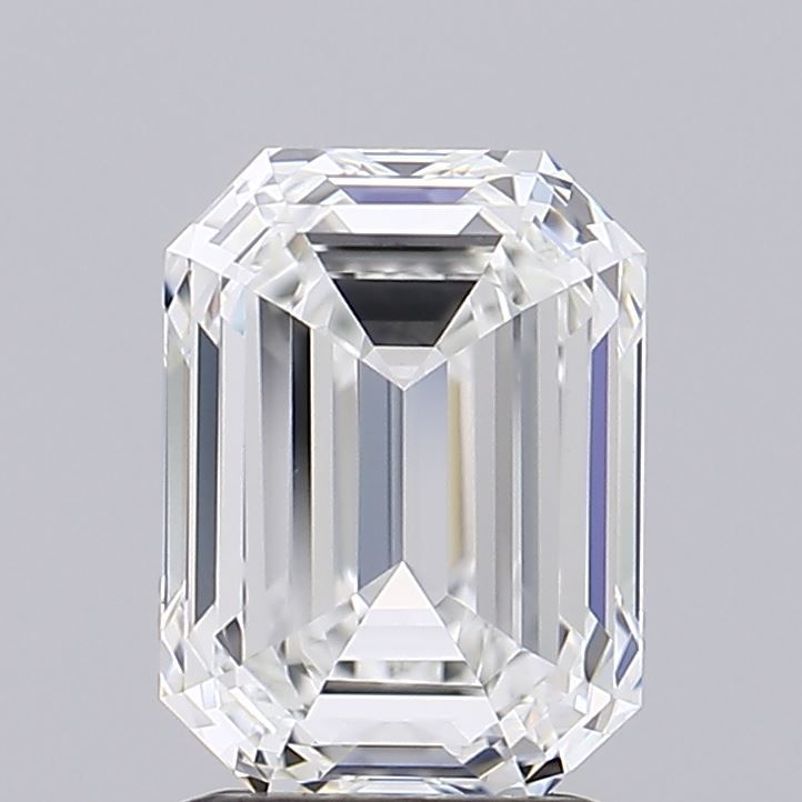 1.71 Carat Emerald Lab Diamond with  Cut Diamond in 14KT  view 1
