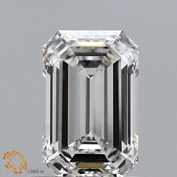 1.11 Carat Emerald Lab Diamond with  Cut Diamond in 14KT  view 1
