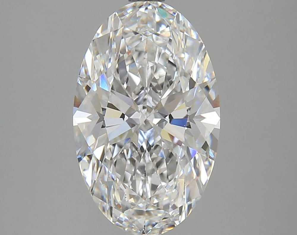 3.68 Carat Oval Lab Diamond with  Cut Diamond in 14KT  view 1
