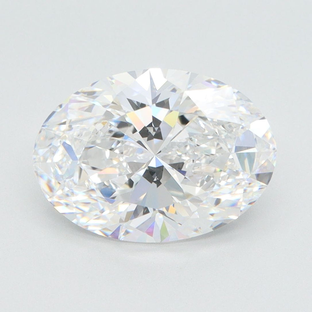 3.04 Carat Oval Lab Diamond with  Cut Diamond in 14KT  view 1
