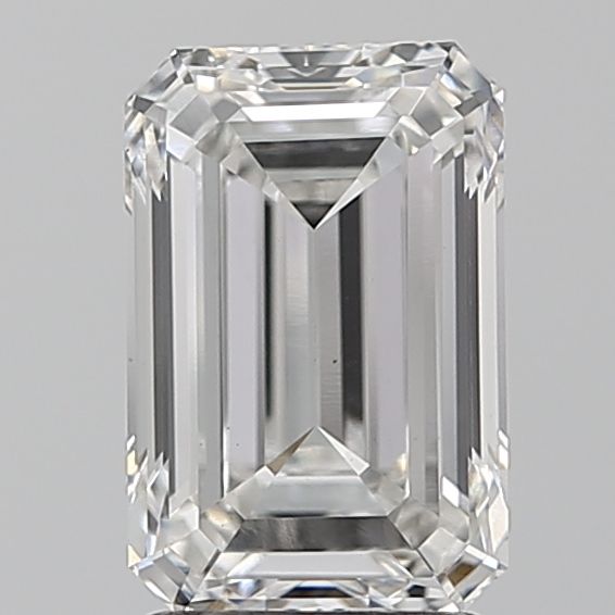 2.5 Carat Emerald Lab Diamond with  Cut Diamond in 14KT  view 1
