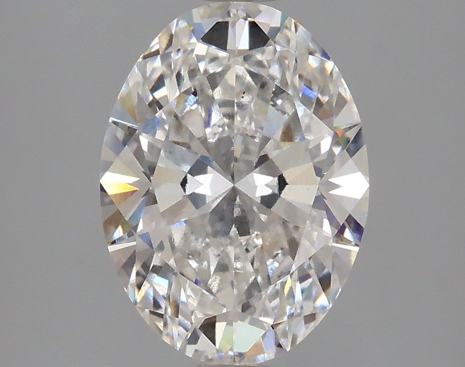 2.57 Carat Oval Lab Diamond with  Cut Diamond in 14KT  view 1
