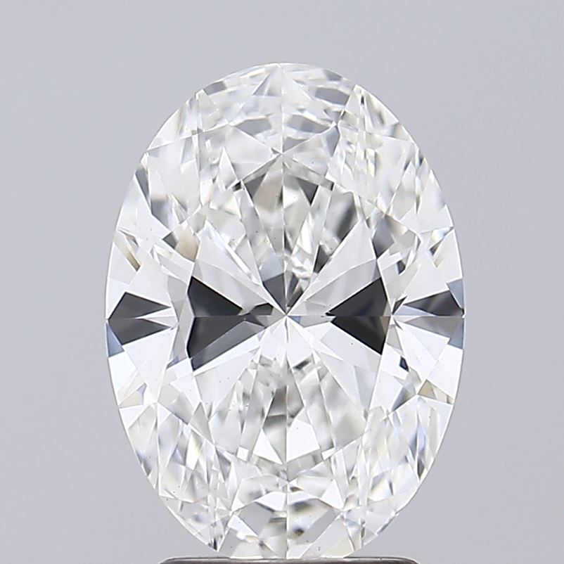2.65 Carat Oval Lab Diamond with  Cut Diamond in 14KT  view 1
