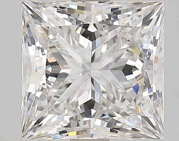 3.3 Carat Princess Lab Diamond with  Cut Diamond in 14KT  view 1
