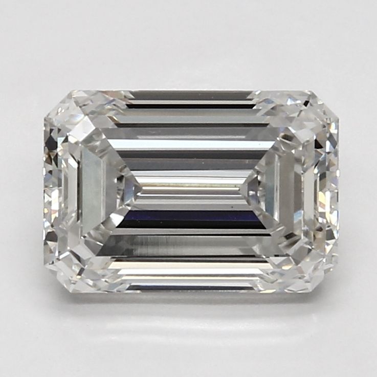 3.19 Carat Emerald Lab Diamond with  Cut Diamond in 14KT  view 1
