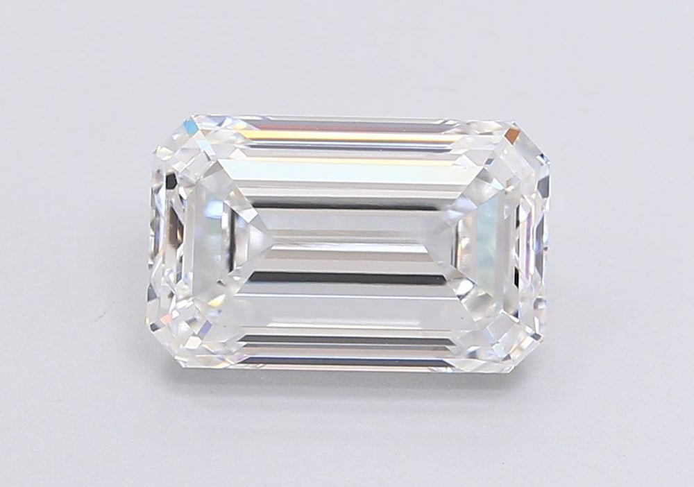 3.32 Carat Emerald Lab Diamond with  Cut Diamond in 14KT  view 1
