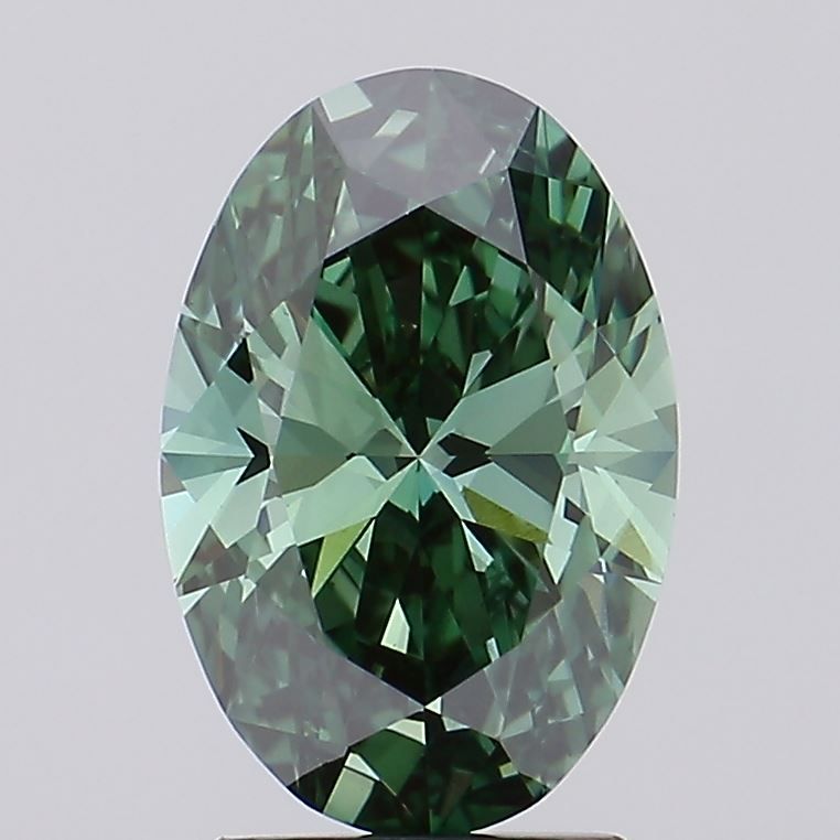 2.31 Carat Oval Lab Diamond with  Cut Diamond in 14KT  view 1
