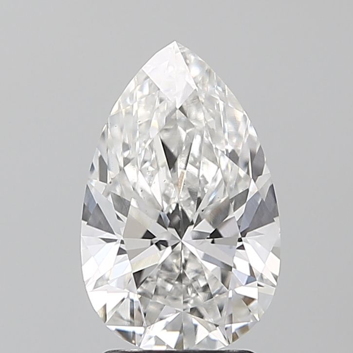 2.35 Carat Pear Lab Diamond with  Cut Diamond in 14KT  view 1
