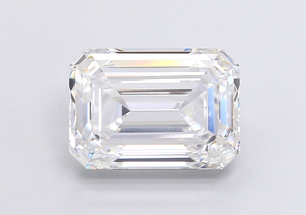 4.3 Carat Emerald Lab Diamond with  Cut Diamond in 14KT  view 1
