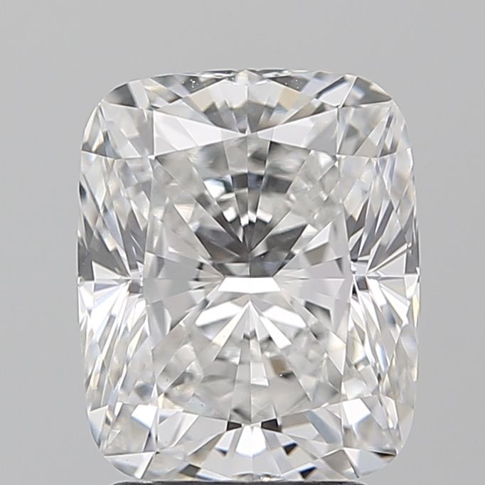 2.6 Carat Cushion Lab Diamond with  Cut Diamond in 14KT  view 1

