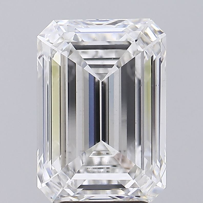 5.07 Carat Emerald Lab Diamond with  Cut Diamond in 14KT  view 1
