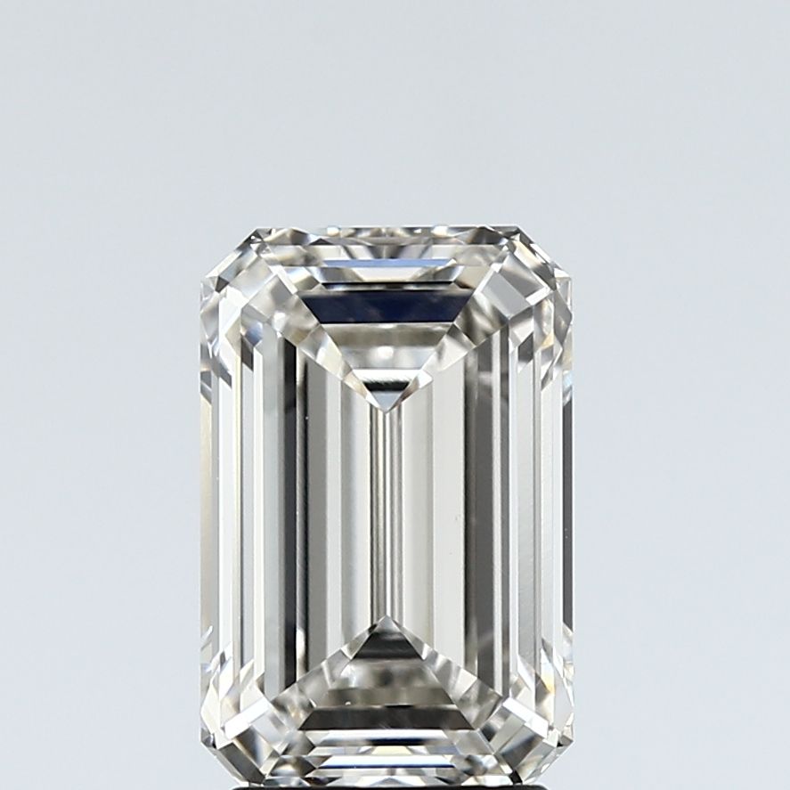 2.51 Carat Emerald Lab Diamond with  Cut Diamond in 14KT  view 1
