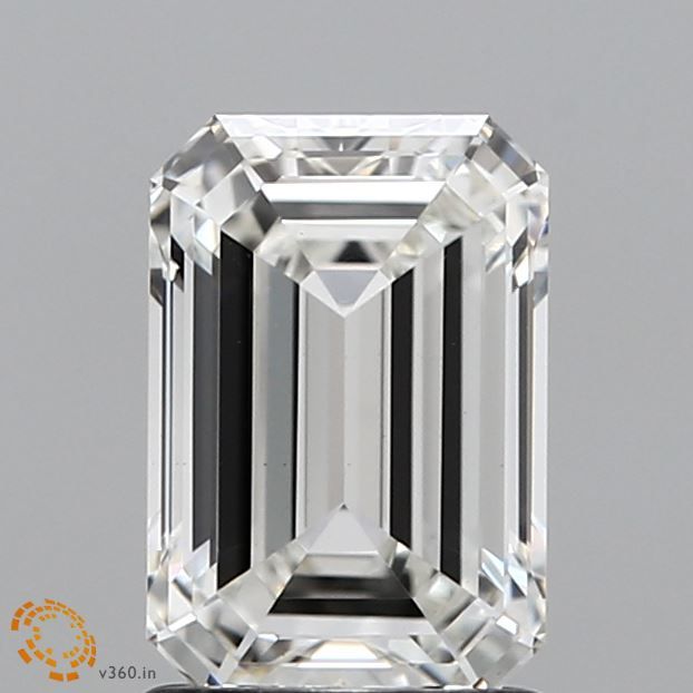 1.74 Carat Emerald Lab Diamond with  Cut Diamond in 14KT  view 1
