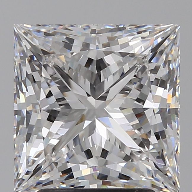 3.08 Carat Princess Lab Diamond with  Cut Diamond in 14KT  view 1
