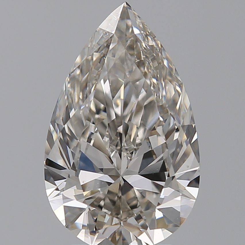 3.01 Carat Pear Lab Diamond with  Cut Diamond in 14KT  view 1
