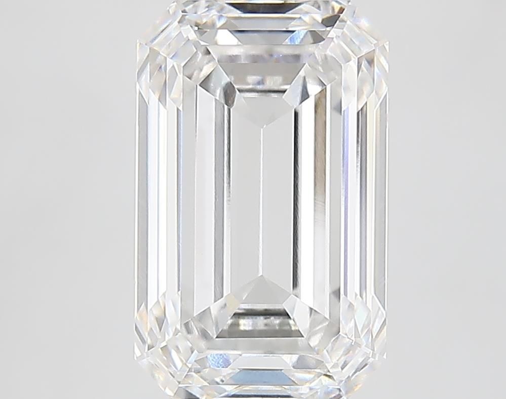 4.56 Carat Emerald Lab Diamond with  Cut Diamond in 14KT  view 1
