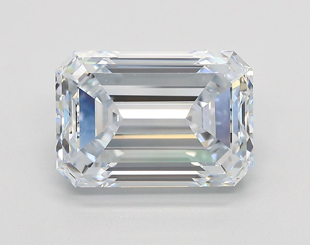 4.07 Carat Emerald Lab Diamond with  Cut Diamond in 14KT  view 1
