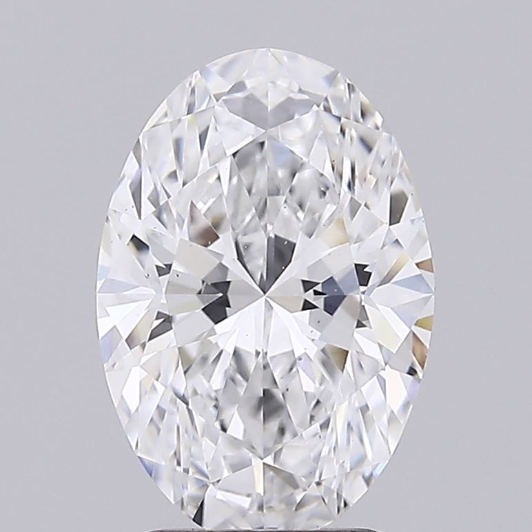 2.03 Carat Oval Lab Diamond with  Cut Diamond in 14KT  view 1
