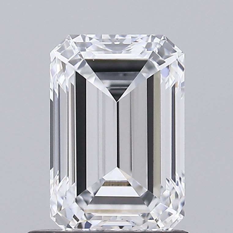 1.05 Carat Emerald Lab Diamond with  Cut Diamond in 14KT  view 1
