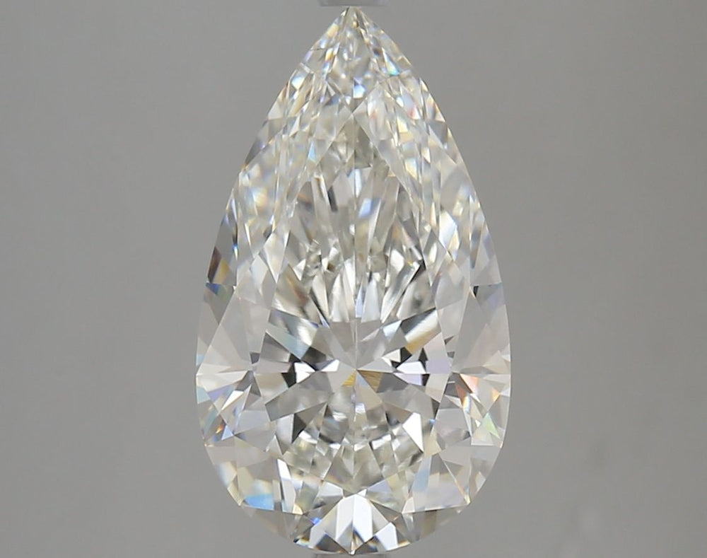 3.7 Carat Pear Lab Diamond with  Cut Diamond in 14KT  view 1
