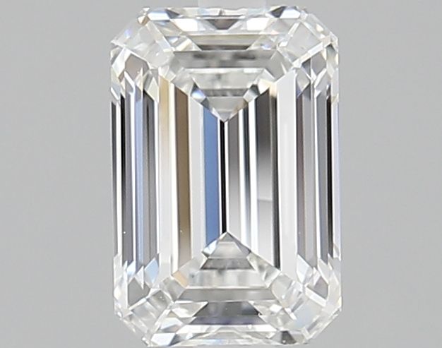 1.5 Carat Emerald Lab Diamond with  Cut Diamond in 14KT  view 1
