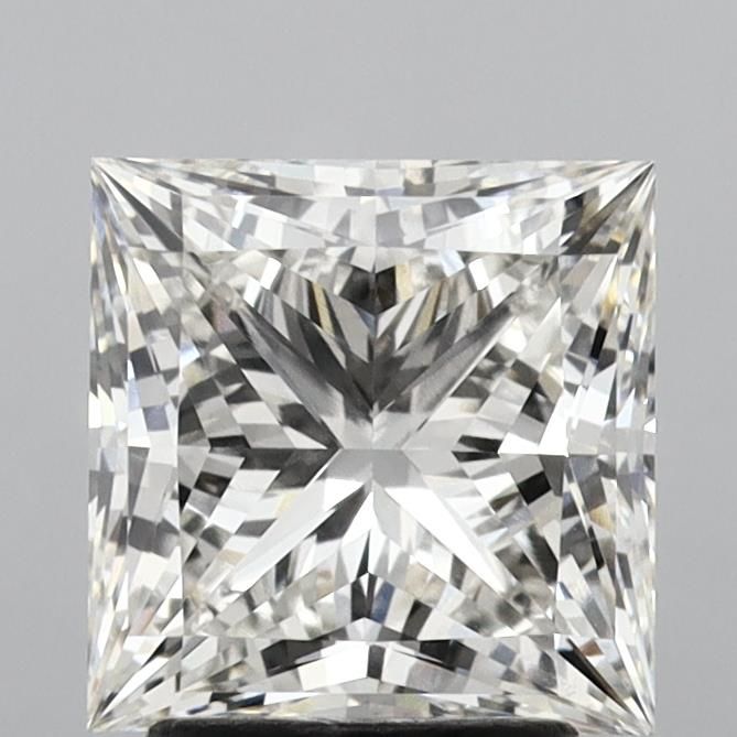 3.36 Carat Princess Lab Diamond with  Cut Diamond in 14KT  view 1

