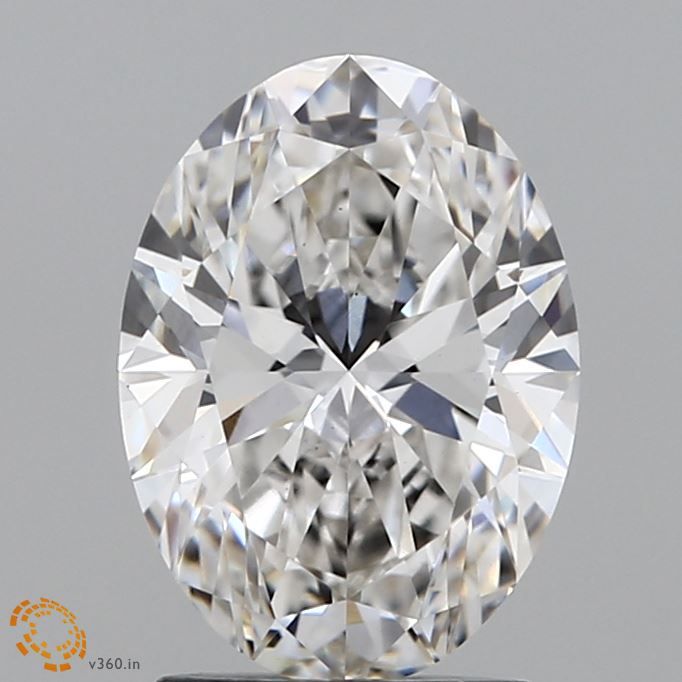 2.06 Carat Oval Lab Diamond with  Cut Diamond in 14KT  view 1
