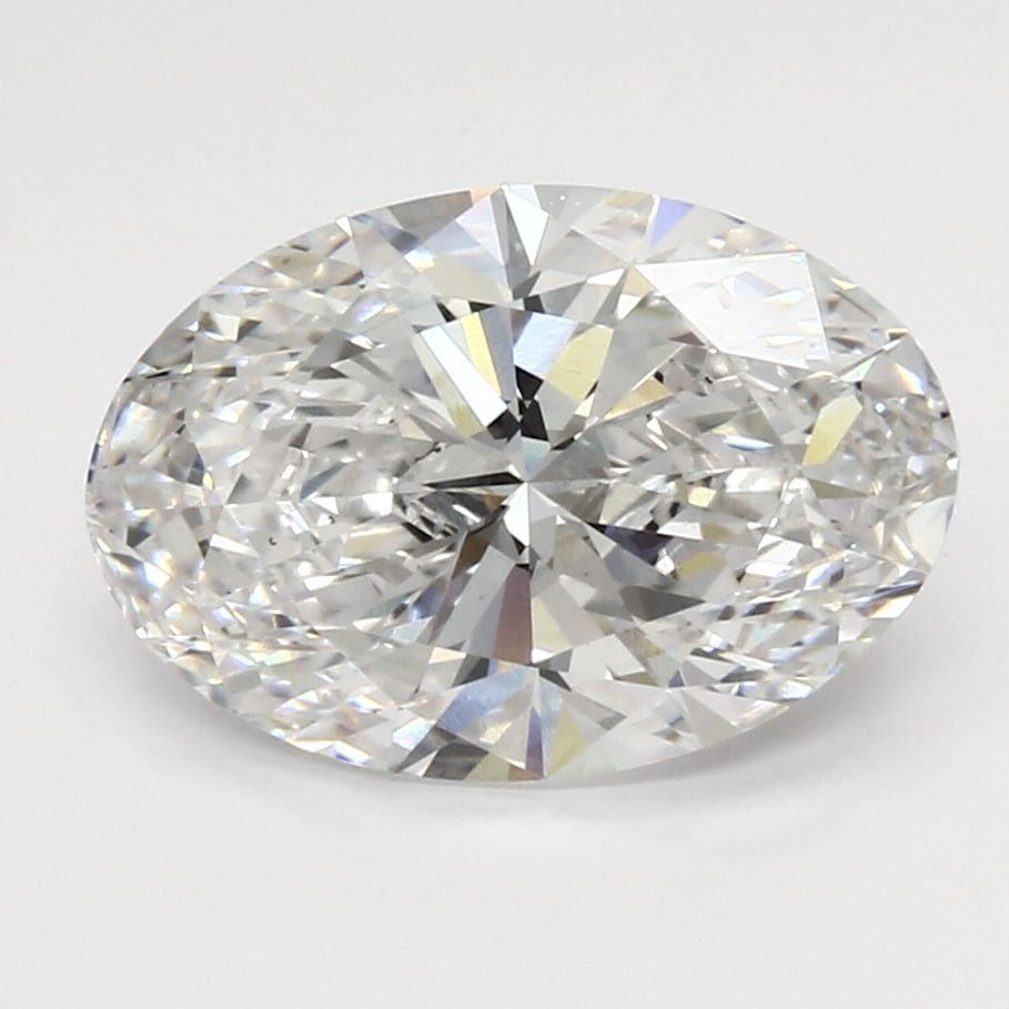 4.28 Carat Oval Lab Diamond with  Cut Diamond in 14KT  view 1
