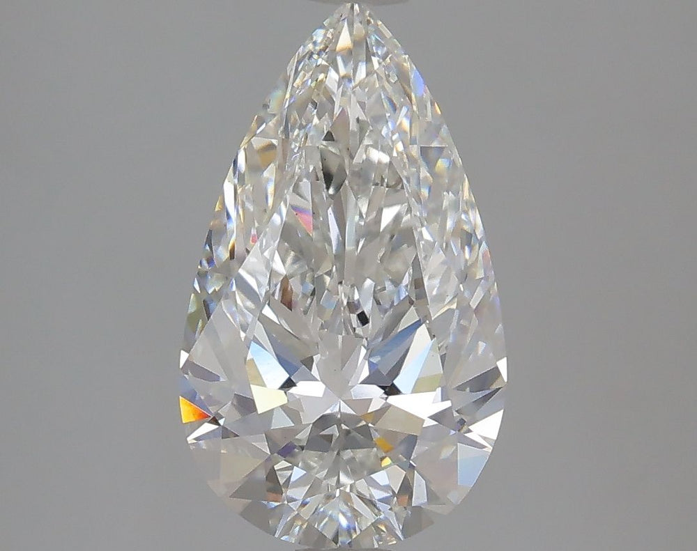 2.56 Carat Pear Lab Diamond with  Cut Diamond in 14KT  view 1
