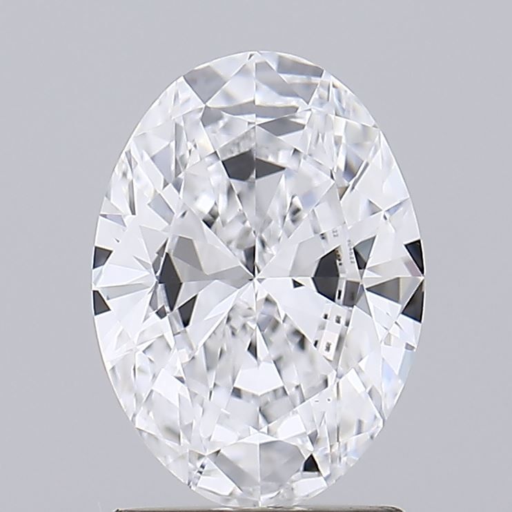 1.5 Carat Oval Lab Diamond with  Cut Diamond in 14KT  view 1
