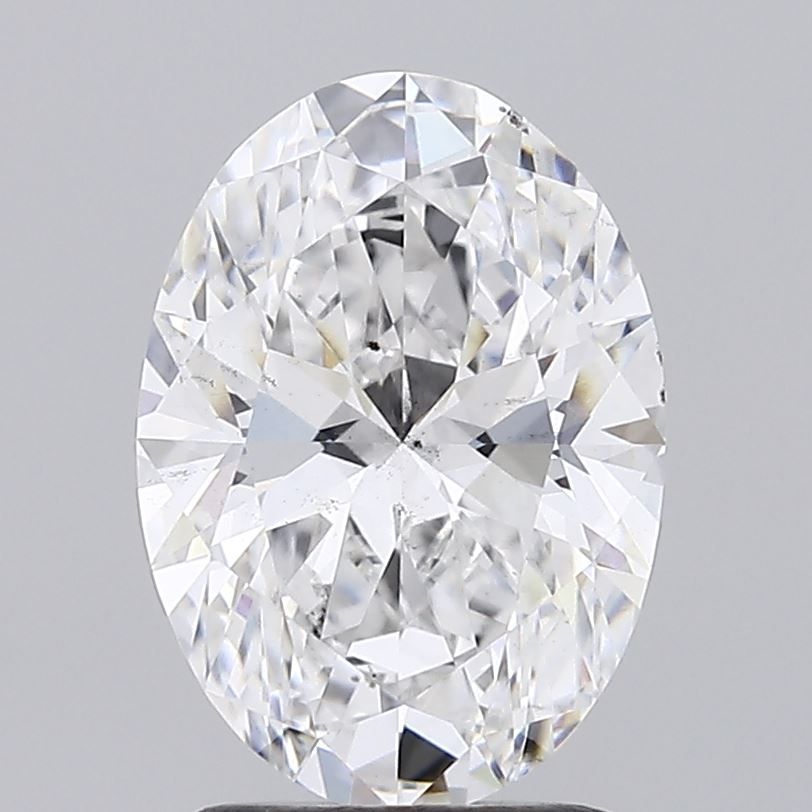 2.01 Carat Oval Lab Diamond with  Cut Diamond in 14KT  view 1
