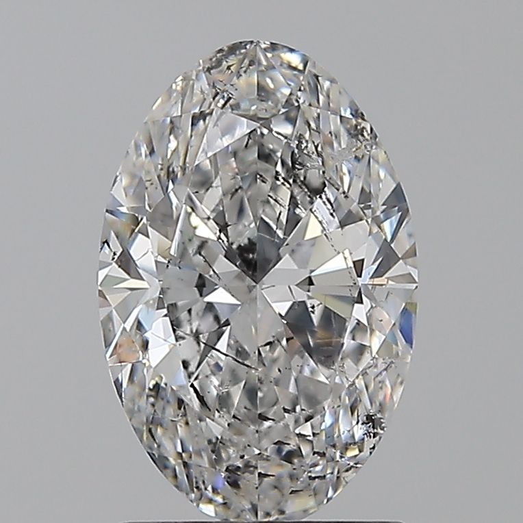 1.7 Carat Oval Natural Diamond with  Cut Diamond in 14KT  view 1

