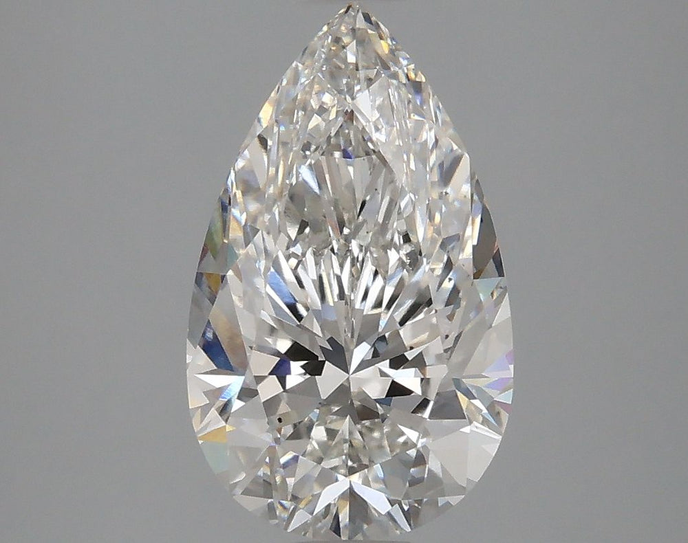 2.76 Carat Pear Lab Diamond with  Cut Diamond in 14KT  view 1
