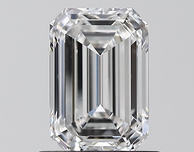 1.02 Carat Emerald Lab Diamond with  Cut Diamond in 14KT  view 1
