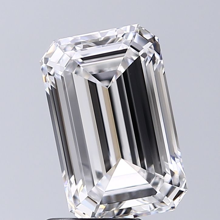 3.5 Carat Emerald Lab Diamond with  Cut Diamond in 14KT  view 1
