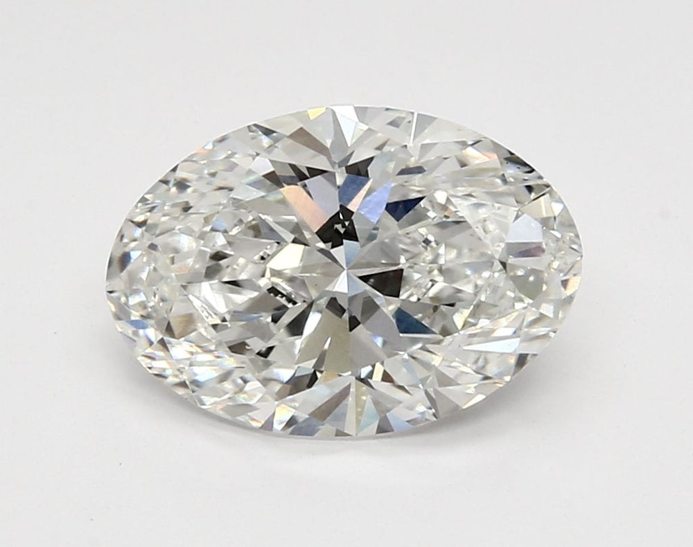 3.45 Carat Oval Lab Diamond with  Cut Diamond in 14KT  view 1
