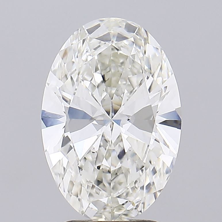 3.01 Carat Oval Lab Diamond with  Cut Diamond in 14KT  view 1
