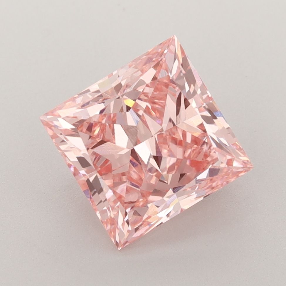 3.06 Carat Princess Lab Diamond with  Cut Diamond in 14KT  view 1
