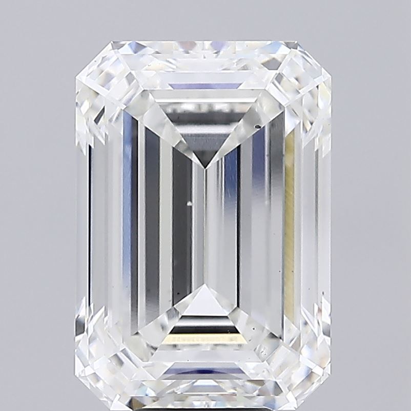 11.05 Carat Emerald Lab Diamond with  Cut Diamond in 14KT  view 1
