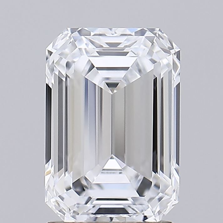 2.18 Carat Emerald Lab Diamond with  Cut Diamond in 14KT  view 1
