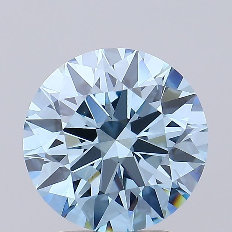 2.8 Carat Round Lab Diamond with  Cut Diamond in 14KT  view 1
