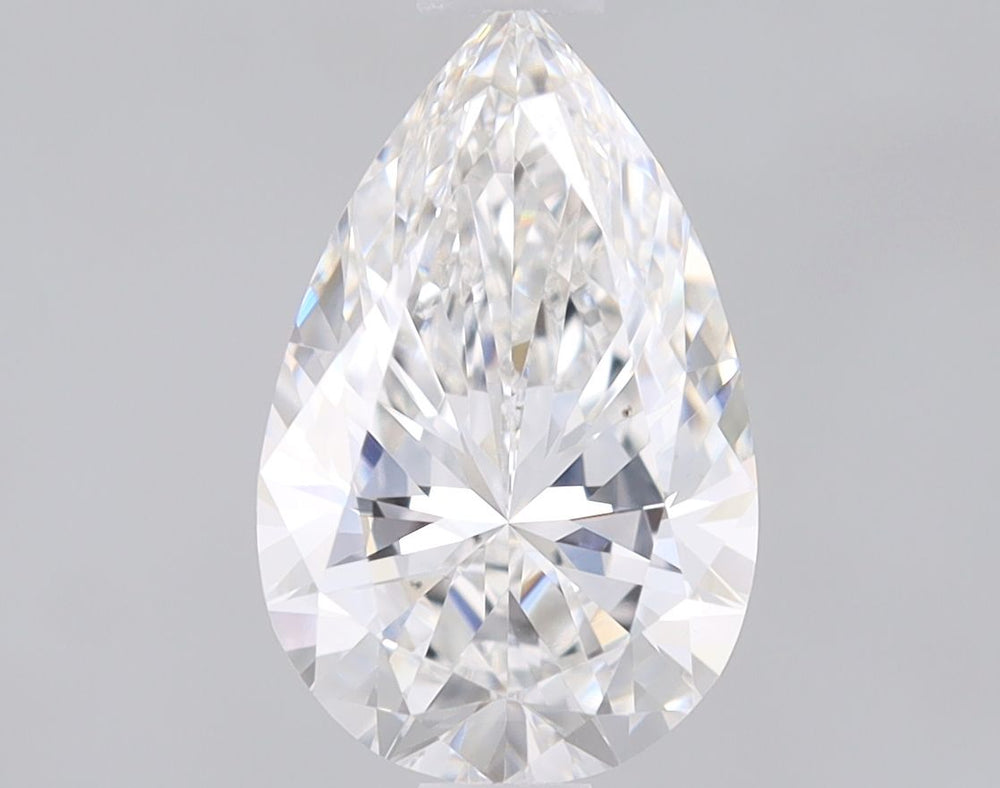 1.0 Carat Pear Lab Diamond with  Cut Diamond in 14KT  view 1
