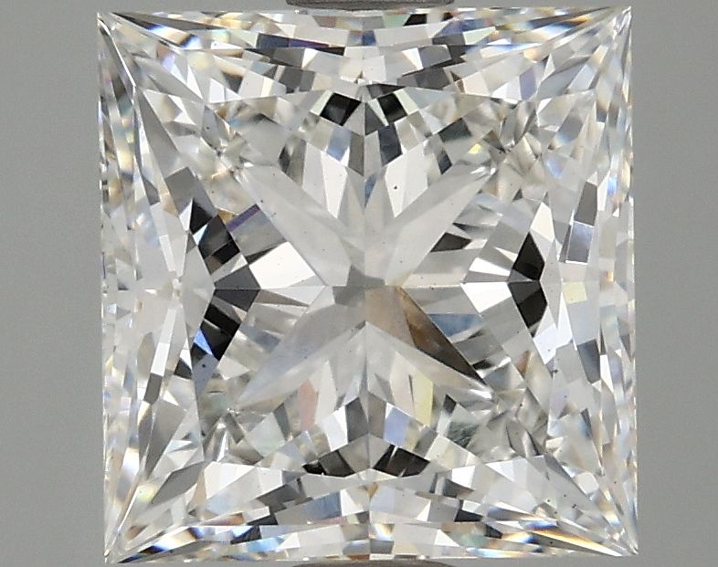 4.05 Carat Princess Lab Diamond with  Cut Diamond in 14KT  view 1
