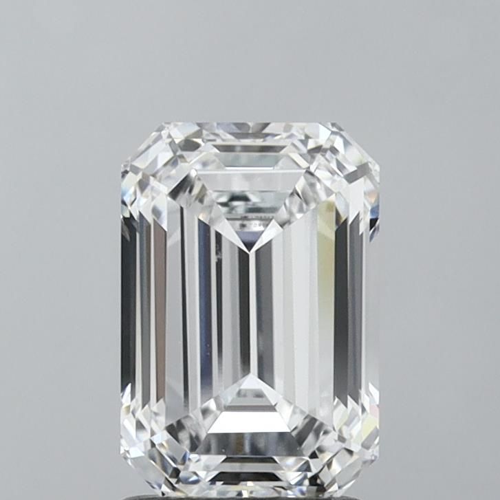 2.06 Carat Emerald Lab Diamond with  Cut Diamond in 14KT  view 1
