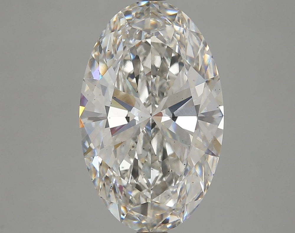 5.23 Carat Oval Lab Diamond with  Cut Diamond in 14KT  view 1
