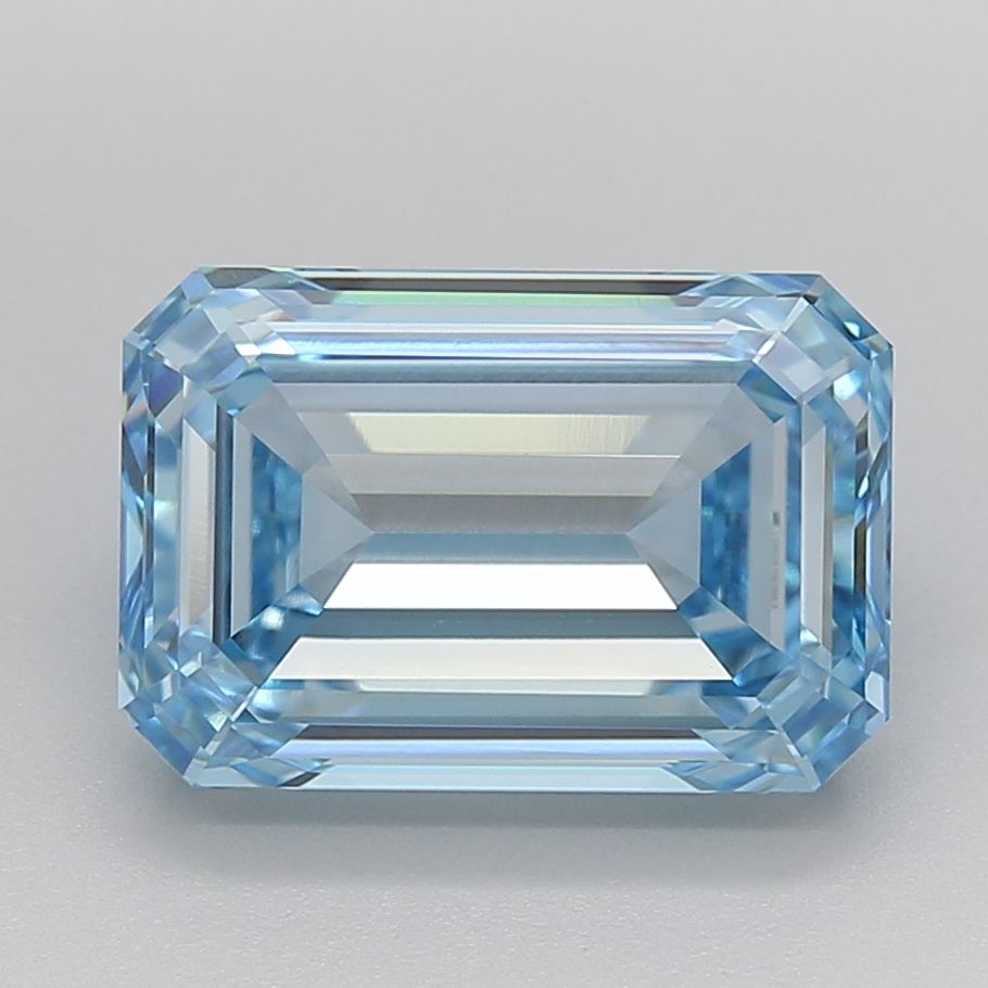 5.0 Carat Emerald Lab Diamond with  Cut Diamond in 14KT  view 1
