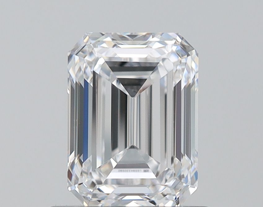 1.0 Carat Emerald Lab Diamond with  Cut Diamond in 14KT  view 1
