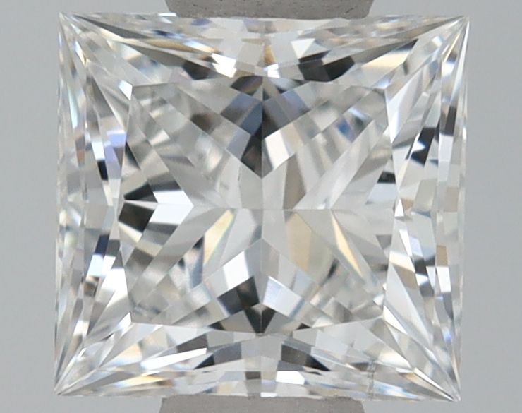 0.51 Carat Princess Lab Diamond with  Cut Diamond in 14KT  view 1

