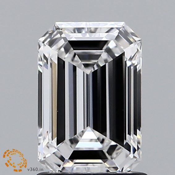 1.46 Carat Emerald Lab Diamond with  Cut Diamond in 14KT  view 1
